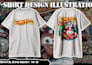 do graphic t shirt design in cartoon illustration for clothing